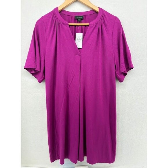 J. Jill Women's Fuschia Knit Dress Short Sleeve NWT Size Large Cherise - Picture 1 of 4
